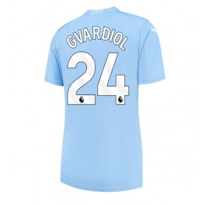 Manchester City Josko Gvardiol #24 Replika Hjemmebanetrøje Dame 2023-24 Kortærmet